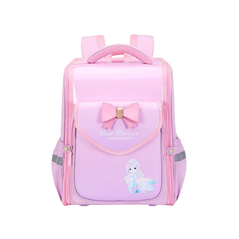 Girls Princess Bow-knot Mermaids Cartoon British Style Backpacks New Cute Children Sweet Fashion Students Large School Bags Hot