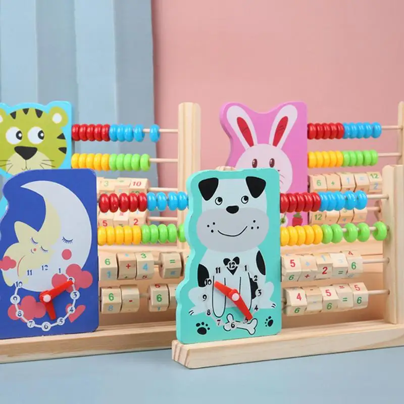 

Wooden Abacus With Multi-color Calculation Beads Multifunctional Learning Educational Counting Tool Math Teaching Tool For Kids