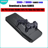 wireless video game console 2 4g 4k hd tv controller retro 64gb 10000 game retro double gamepads player for ps1gbamdsnes gift