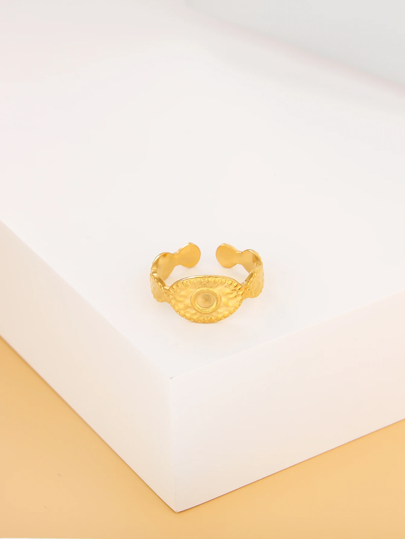 Original European and American minimalist color retaining women's ring with 18K gold ring opening adjustment jewelry