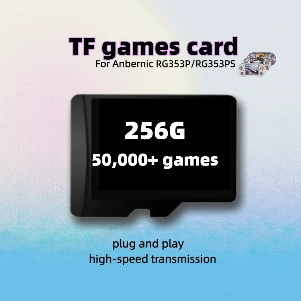 Карта памяти (TF) 512G для Anbernic RG353P RG353PS PS1 PSP SEGA N64 NDS FBNEO GBA GBC GB SFC SMC MSX PCE WSC Amiga Atari ss