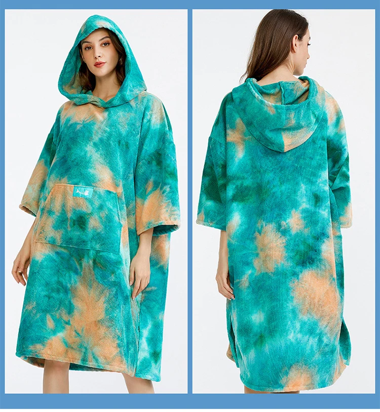 

Large Beach Towel Wetsuit Changing Robe Men Women Swimming Robe Hooded Bath Towels Surf Quick Bathrobe Microfiber