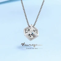 vinregem white gold 1ct moissanite 100 pass test diamond necklace fine jewelry 925 sterling silver for women gift drop shipping