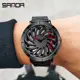 SANDA Hot Sell Stainless Men Watch Waterproof Sport Watch Racing Car Rim Wheel Rotating Dial Men Clock Relogio Masculino Other Image