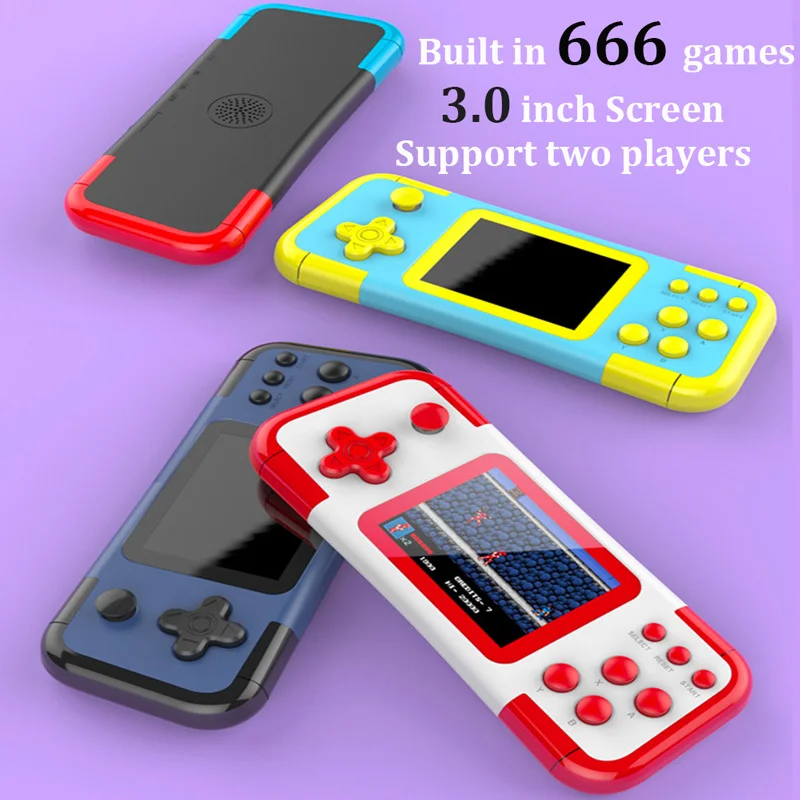 8 Bit Mini Retro Handheld Game Console Classic Games 3.0 Inch Portable Video Game Consola Support Two Players Free shipping