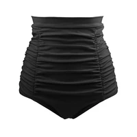 2022 new swimming pool high waist swimming trunks stretch folds retro bikini bottoms beach swimming trunks