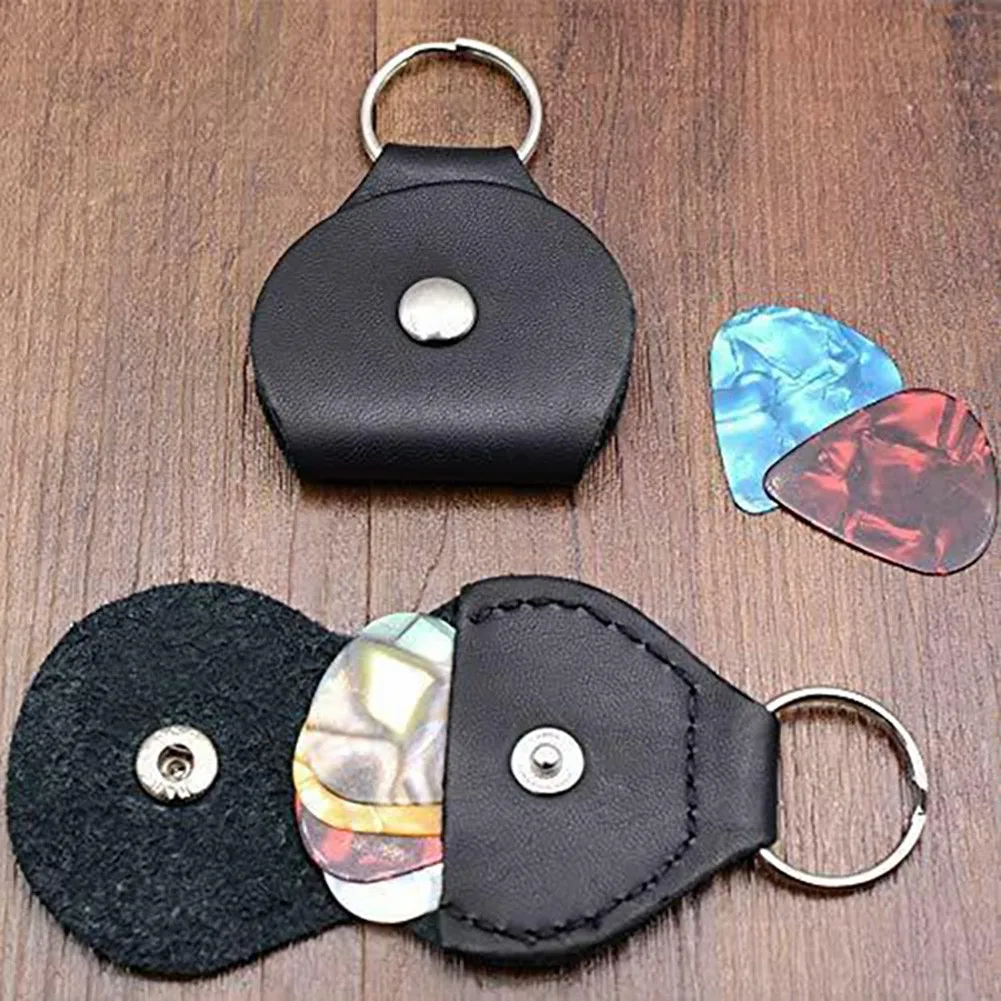 

Guitar Pick Holder Plectrum Bag Case 6 Pack Leather Keychain Plectrum Cases Mediator Bank Cow Leather 1-3 Pcs Guitar Picks