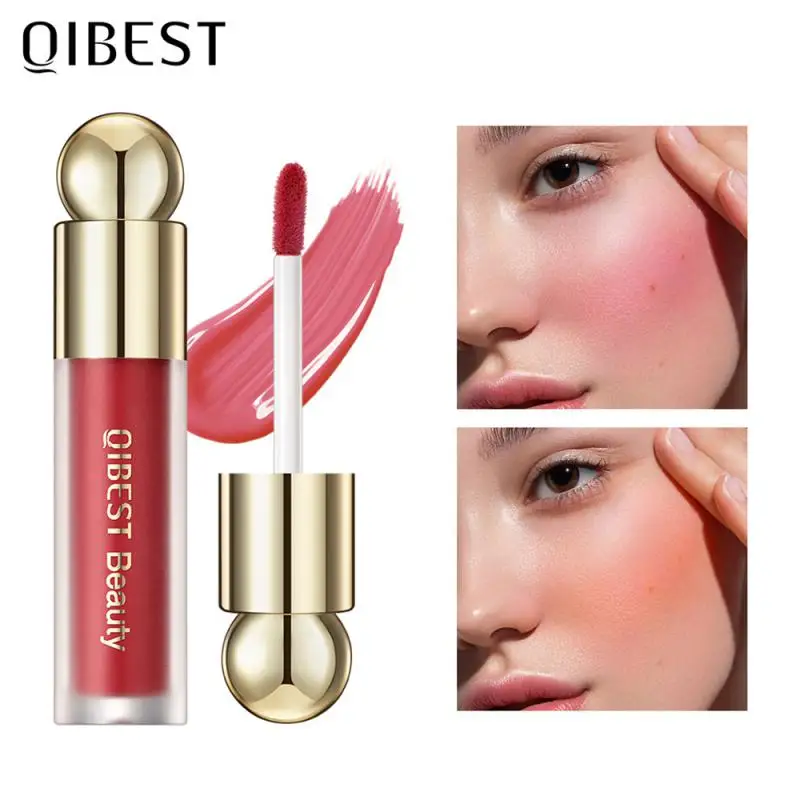 

QIBEST Beauty Liquid Blush Stick Pigment Lasting Natural Liquid Contouring For Face Blusher Cheek Tint Peach Cream Blush Makeup