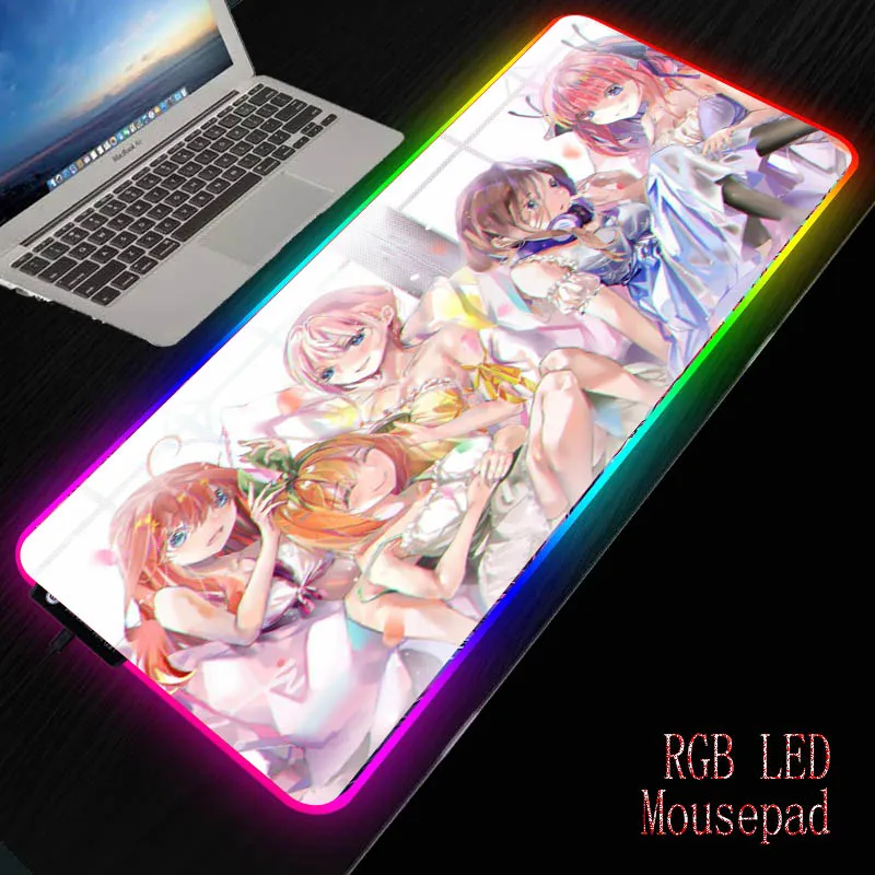 

Игровой коврик для мыши Mairuige с изображением сексуальной девушки RGB, коврик для мыши со светодиодной подсветкой для геймеров, коврик для офисного стола, аниме