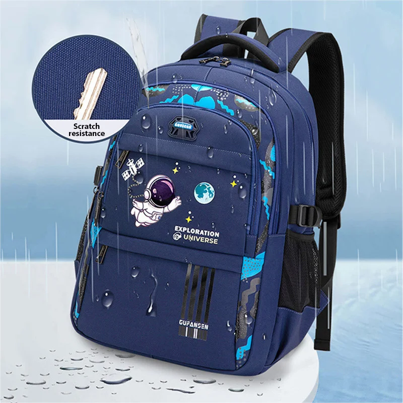 

2023 New Kids Backpack Cartoon Astronaut Teenages Schoolbag Primary Waterproof Backpack Boys Girls Orthopedic Mochila Infantile