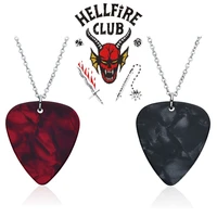 2022 new cossky stranger things season 4 hellfire club cosplay necklace earrings eddie munson pick friend gift