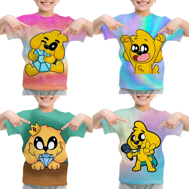 

Kids Tops Mikecrack T Shirt Anime Game 3D Print Kawaii Tee Short Sleeve Boy Girl Cartoon Tshirt Summer Children T-shirt Camiseta
