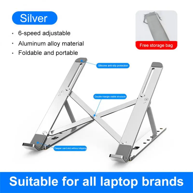

6-gear Adjustable Desktop Foldable Holder Laptop Stand Holder Aluminum Alloy Hollow Cooling Universal Tablet Support Portable