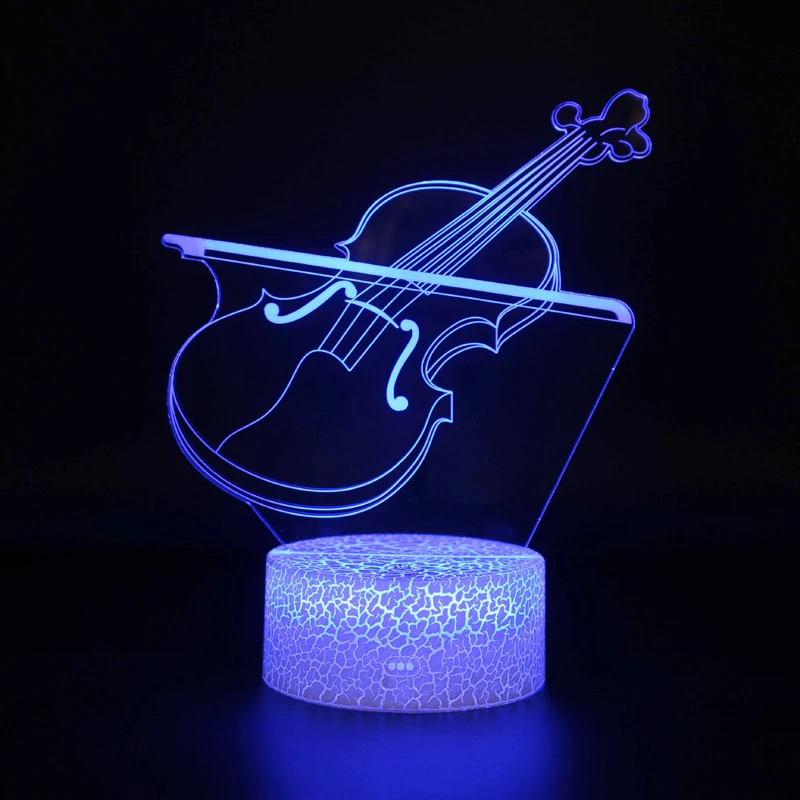 3D Guitar Violin Night Lights Acrylic Table Lamp LED Touch Remote Control For Home Room Decor Light Lamp Holiday Creative Gift