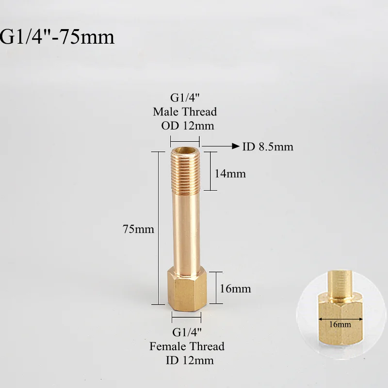 

Латунный шестигранный удлинитель SgooHan 35-250 мм 1/4"