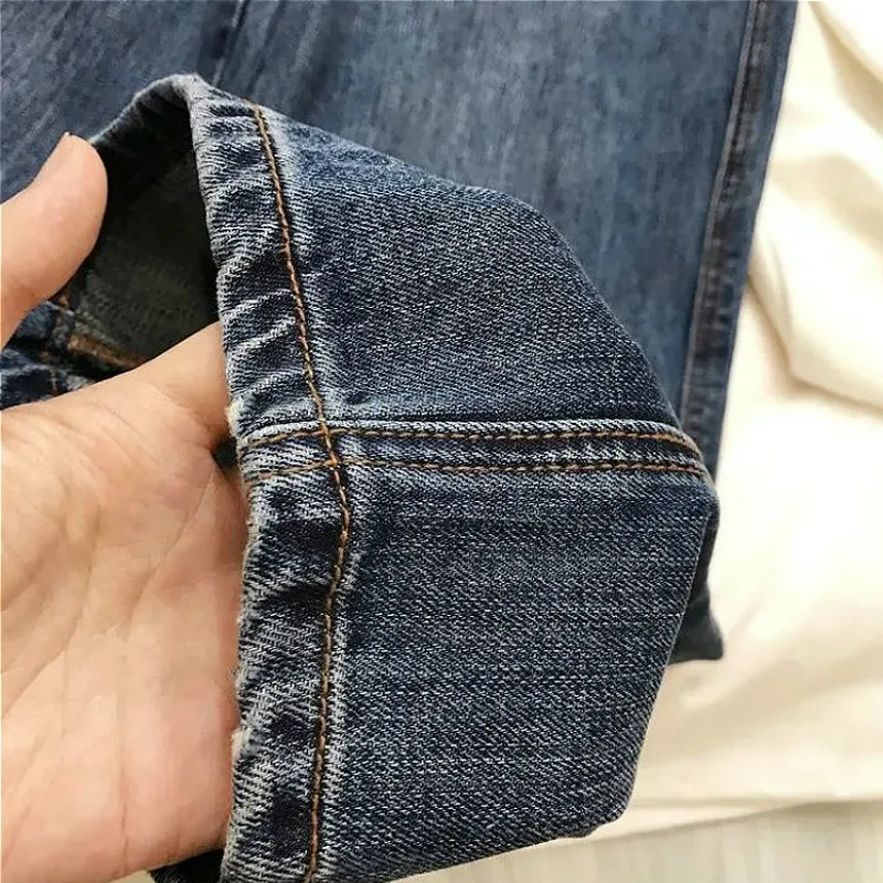 Винтажные синие женские джинсы с высокой талией градиентные американские модные