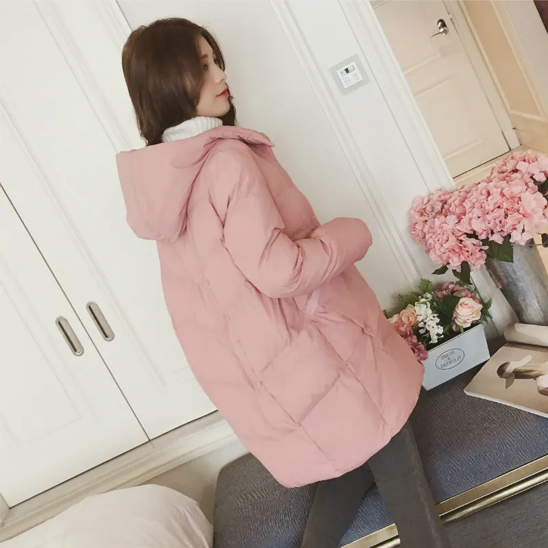 Fashion Hooded Parka Women Winter Female Jackets Solid Cotton Jacket Coat Zipper Casual Girl Thick Outerwear Loose Cotton Padded