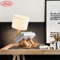 Creative Robot Wooden Table Lights LED Living Room Flexible Desk Lamp Nordic Modern Working Learning Interior