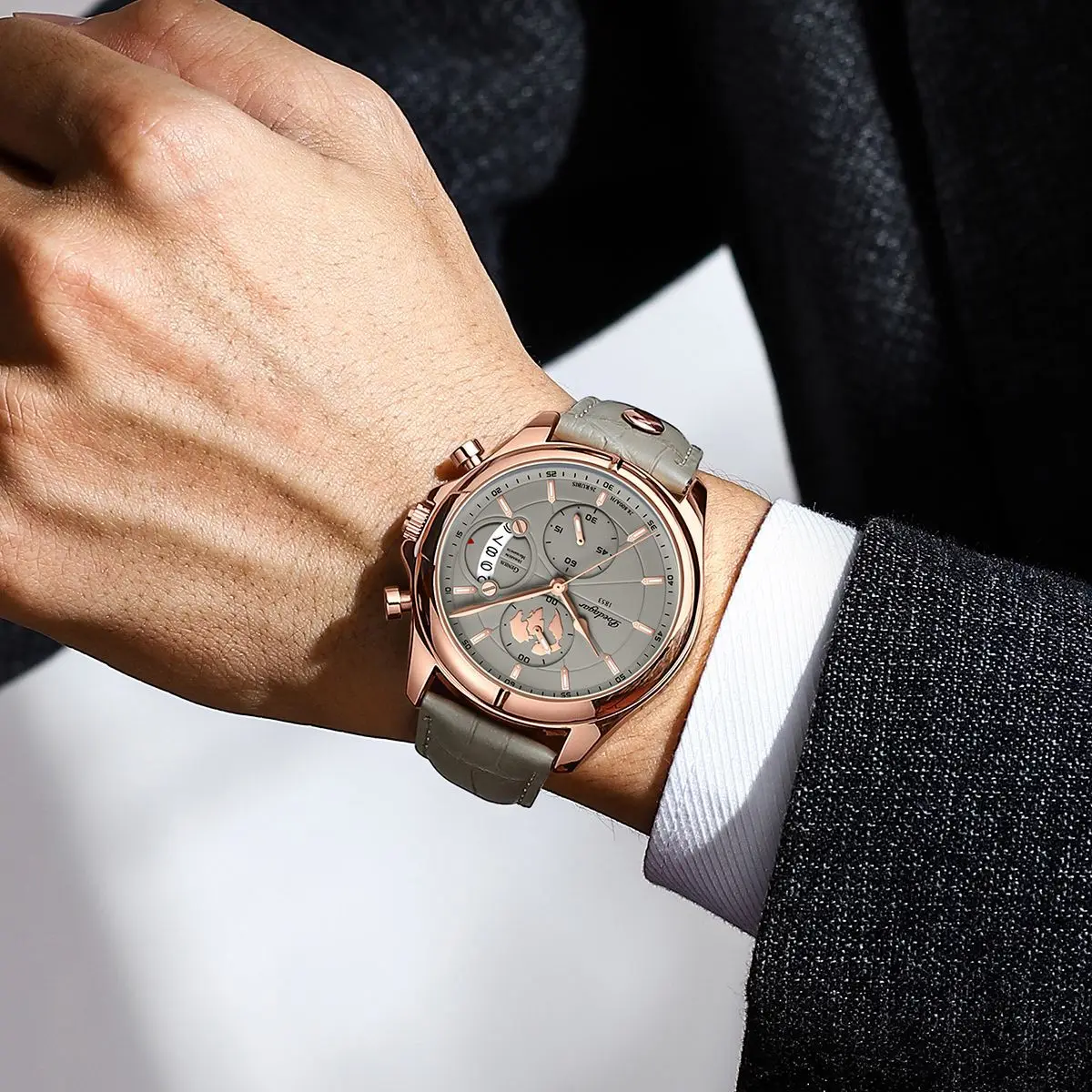 Men's watches 2023 new fashion leather waterproof luminous top brand luxury men's quartz watch men Relogio Masculino