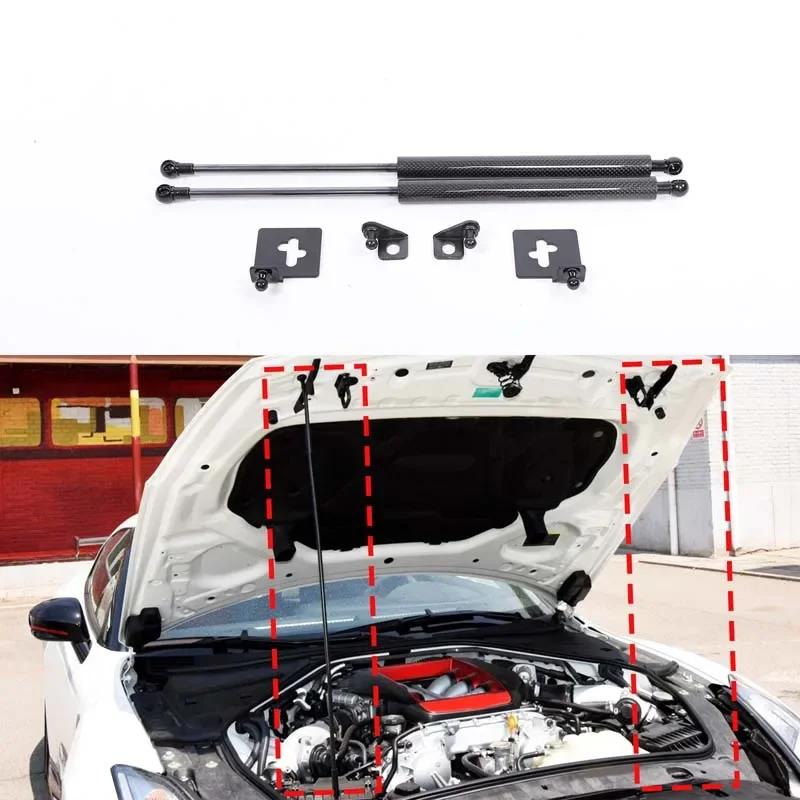 Для Nissan GTR R35 2008-2019 углеродистая сталь автомобиля передний капот гидравлический