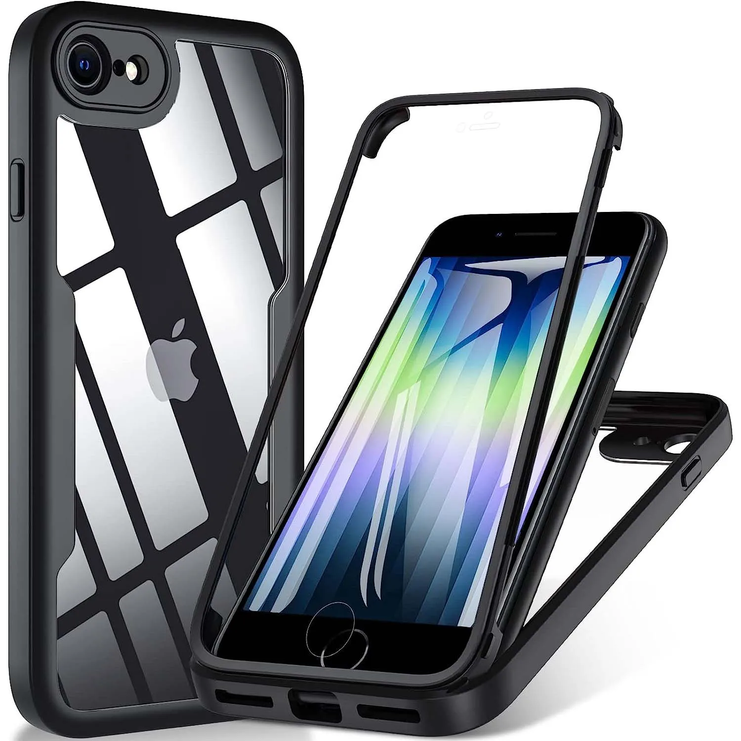 Чехол 360 градусов для iPhone 8 iPhone 7 iPhone 8 Plus 7 Plus прозрачный двухсторонний противоударный чехол