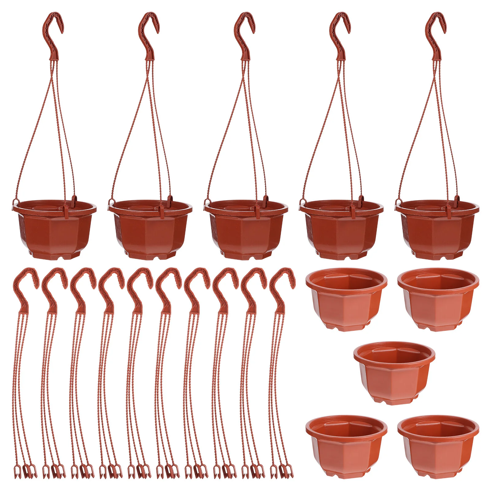 

10 Sets Planter Outdoor Accessories Garden Hanging Planters Pot Rack Flowerpots Plastic Raw Material