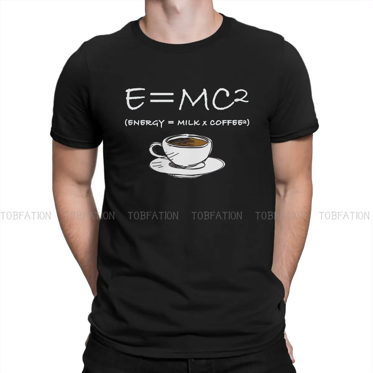 

Physics Maths Energy Joke Science Coffee TShirt For Male E=MC2 Clothing Fashion T Shirt 100% Cotton Print Fluffy Creative Gift