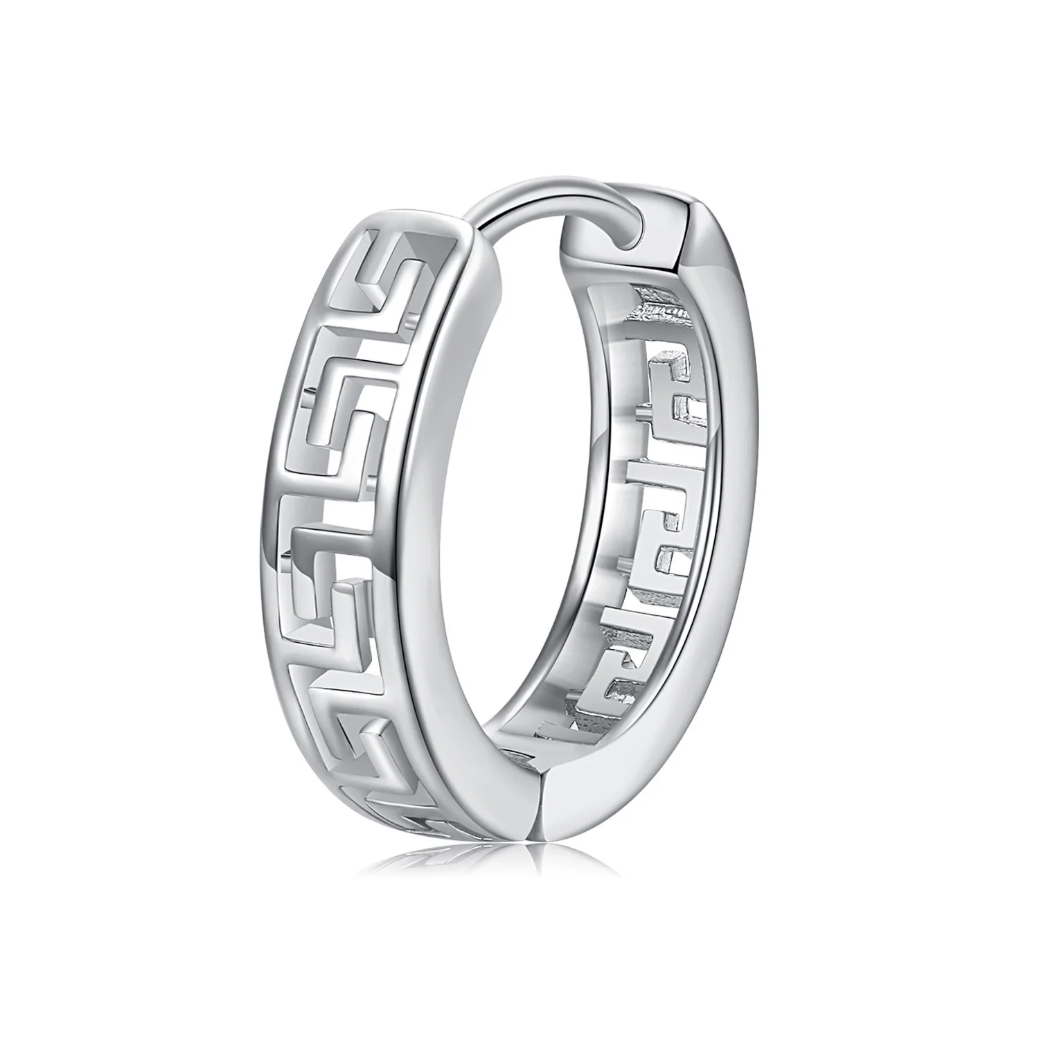 

National Dynasty Earrings for Men Tide Pattern Hip Hop Personality Ethnic Temperament Sterling Silver 2022 New Trend Jewelry