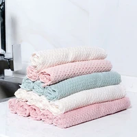 simple style microfiber kitchen towels super absorbent dish cloth anti grease wiping rags non stick oil household cleaning towel