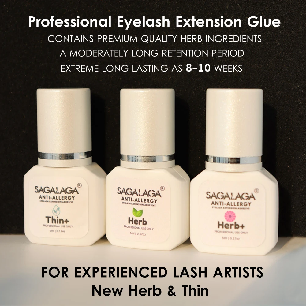 

3 Bottles New Herb Glue For Eyelash Extension Adhesive 1 Second Fast Drying Anti-Allergy False Eyelashes Glue Last Private Label