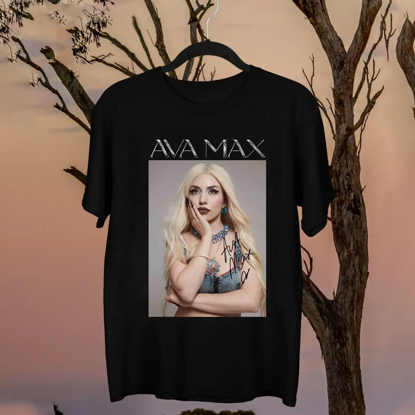 Фото Новая популярная Подарочная Классическая рубашка для фанатов Ava Max singer L130 №1