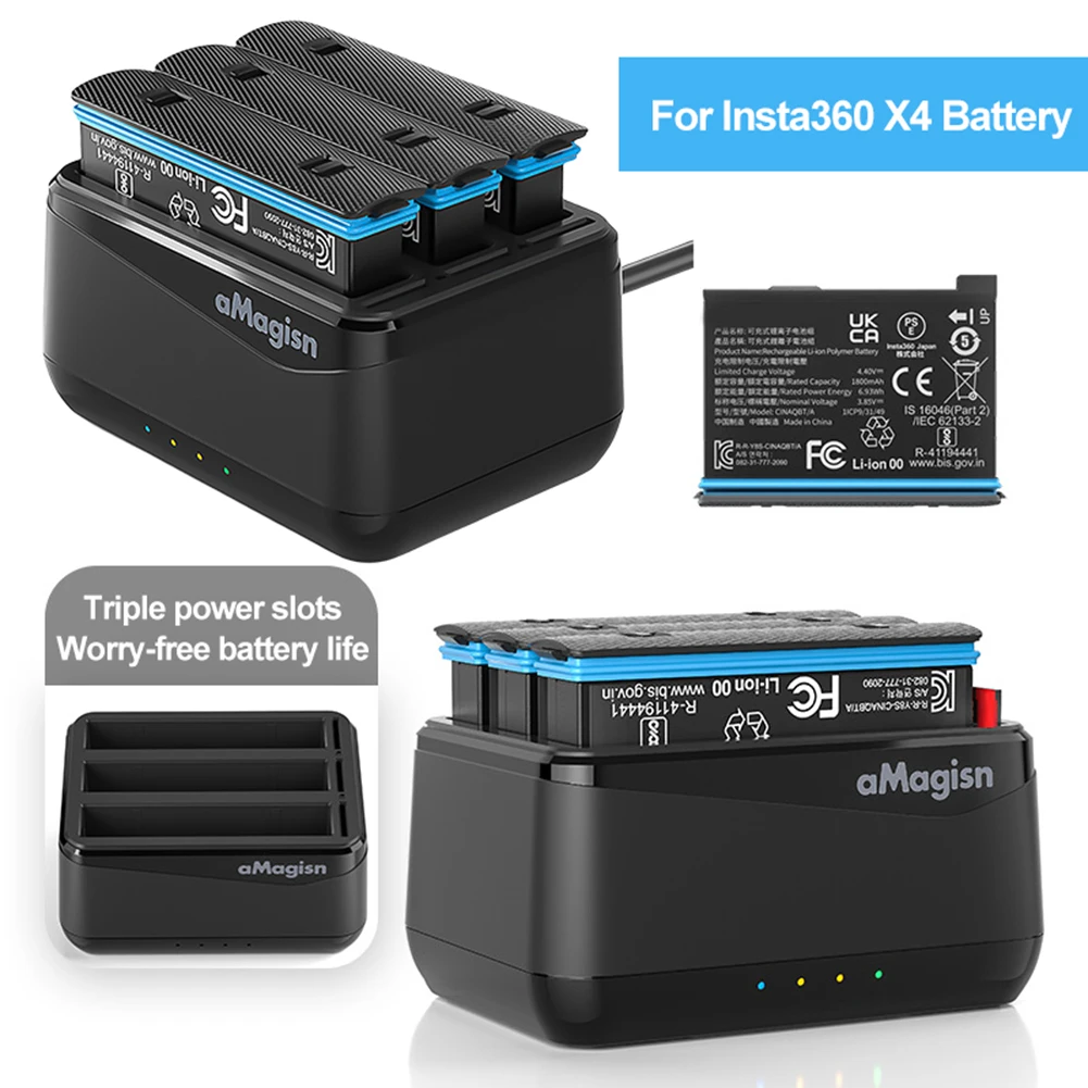 Станция хранения зарядки аккумулятора с 3 слотами и для карт Misro SD