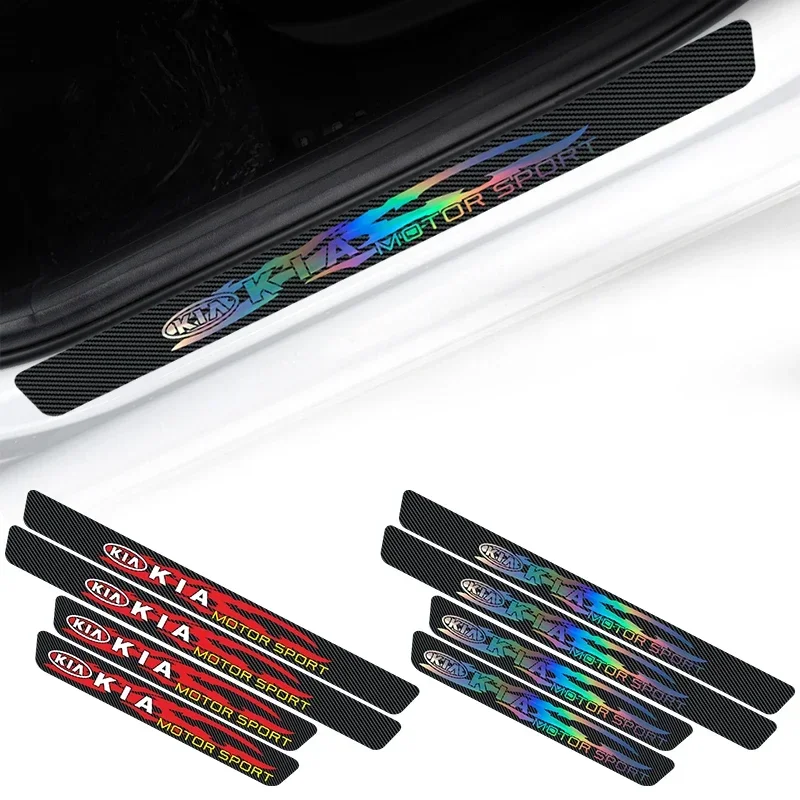 Лазерная защитная наклейка на порог автомобиля для эмблема KIA K2 K3 K5 RIO Seltos Optima Soul