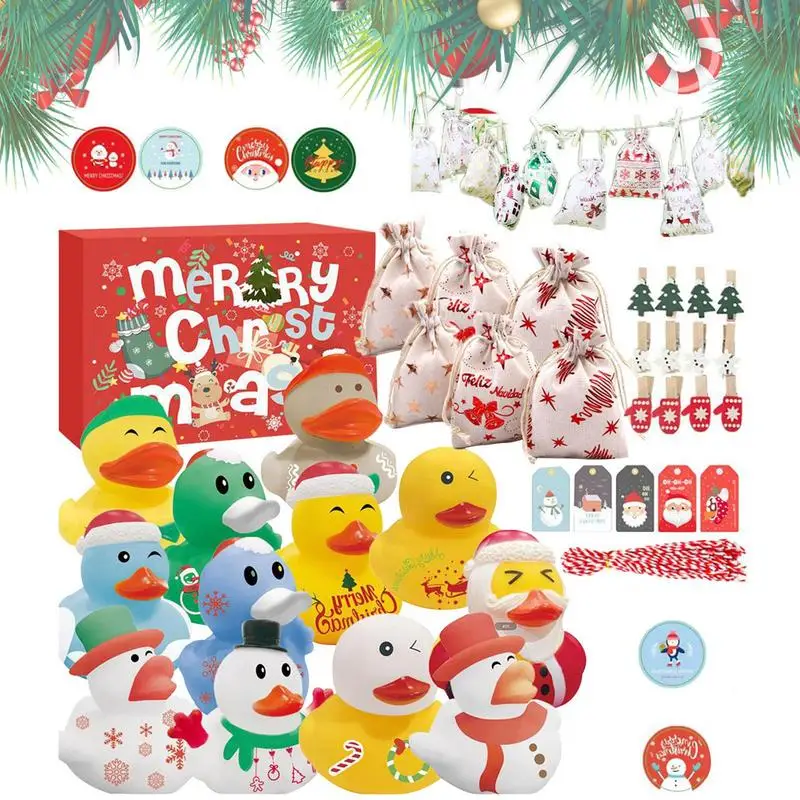 

Christmas Rubber Duck Advent Calendar 60pcs Christmas Countdown Ducks Toys Set For Kids Christmas Gifts For Girls Toddler Kids