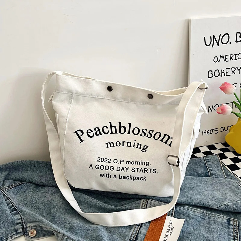 

2023 New Fashion Canvas Bags Women Letter Print Hobos Ladies Hand Bags Large-capacity Crossbody Bags For Women Shoulder Bag