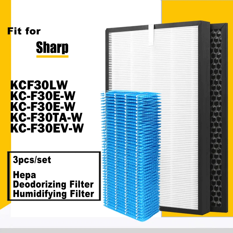 Сменный фильтр для воздушного очистителя FZ-F30HFE H13 HEPA Filter & FZ-F30DFE Carbon Filter и FZ-F30MFE фильтр-увлажнитель для Sharp KCF30LW