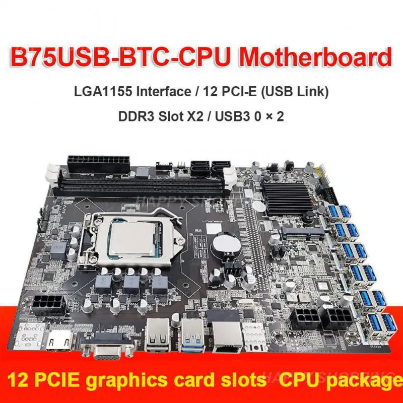 Mining Motherboard Strong Performance Built-in Cpu Layout Rich Expansion Interfaces All-solid Capacitors