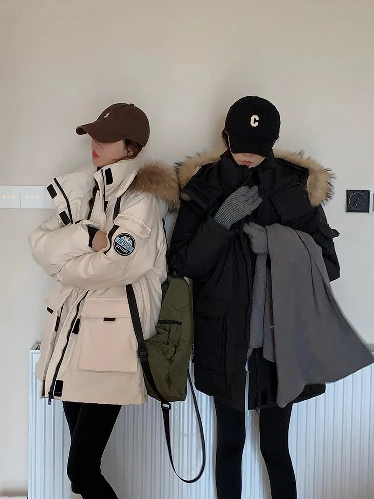 Теплый пуховик одежда с хлопковой подкладкой женские комбинезоны парка образ