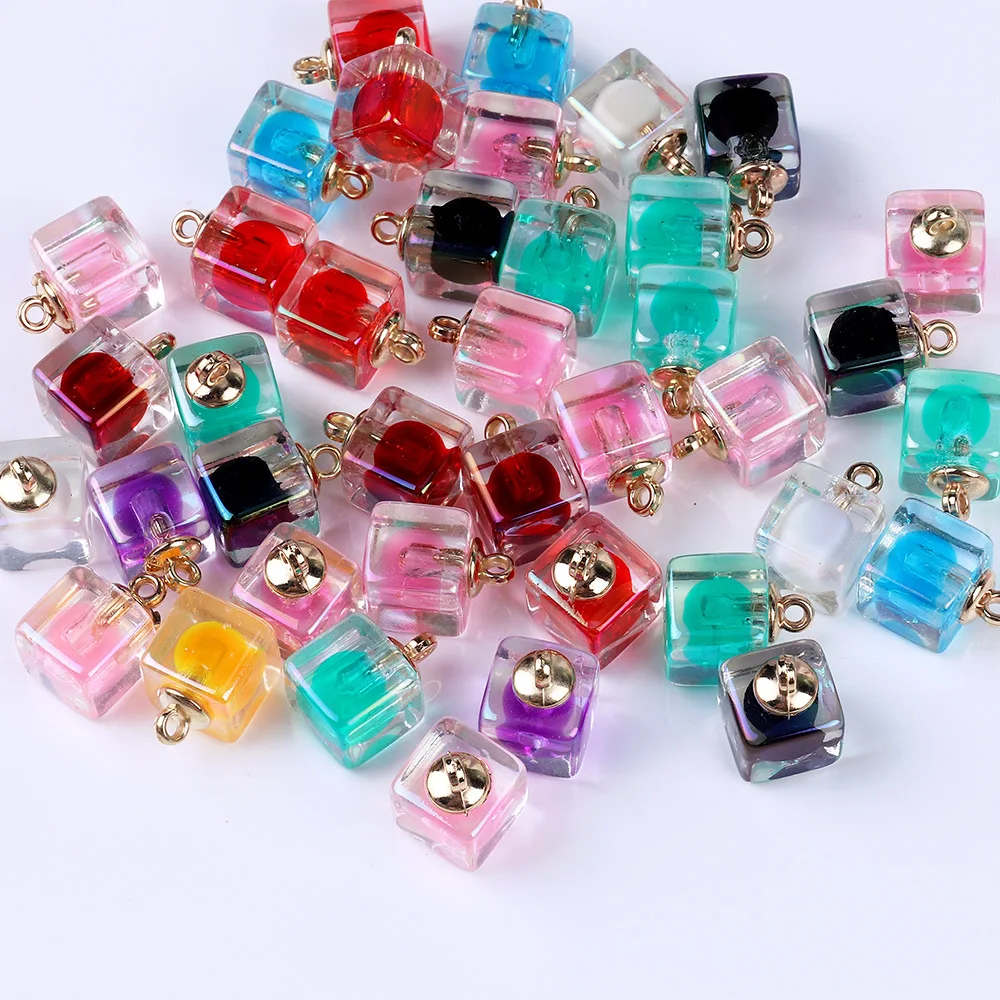 

12-17mm Pendant Mixcolor Acrylic Beads Handmade Charms Glass Bead For Jewelry Making Glass Beads Diy Earring Pendant Accessories