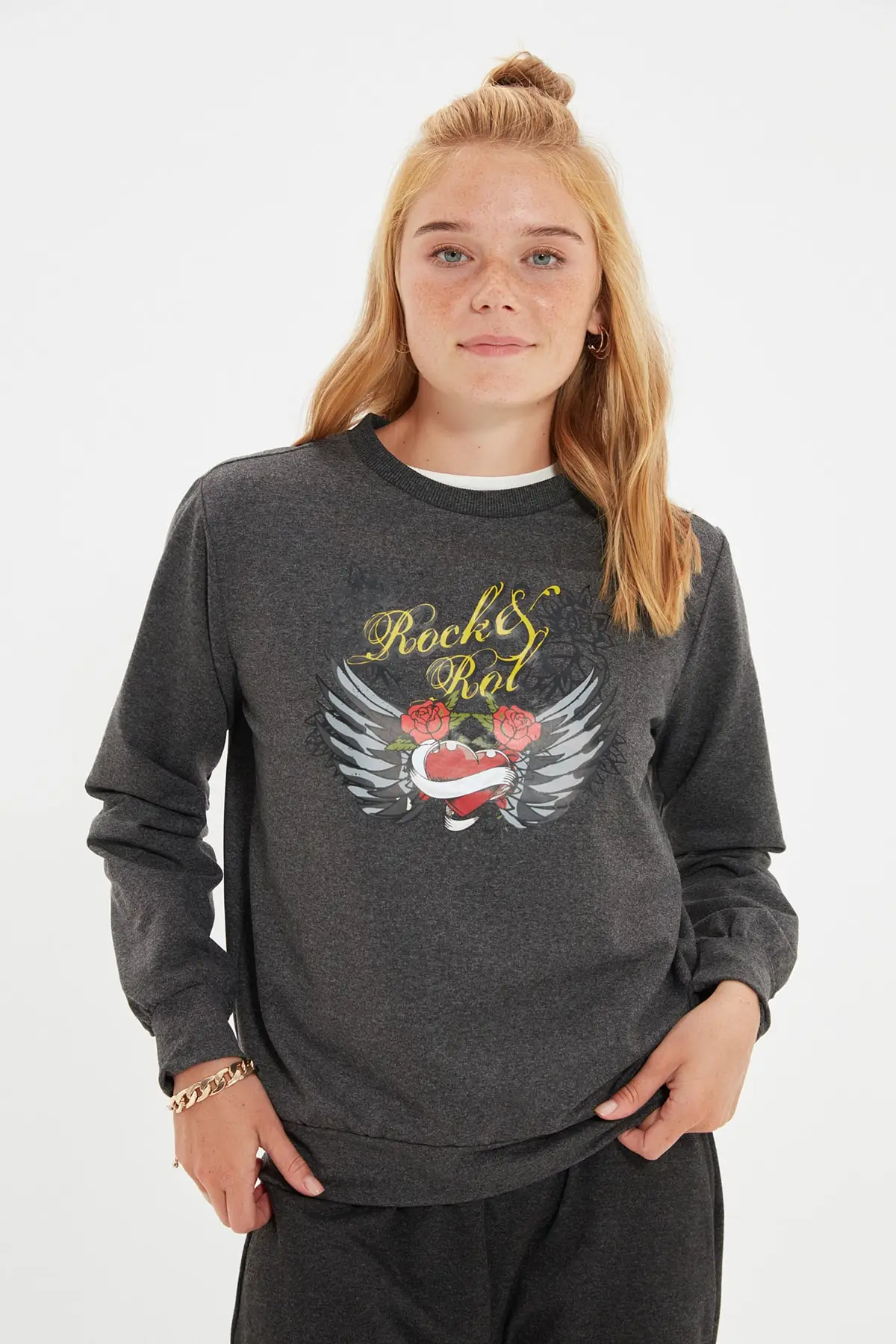 

Trendyol Printed Slim Knitting Sweatshirt TWOAW22SW1082