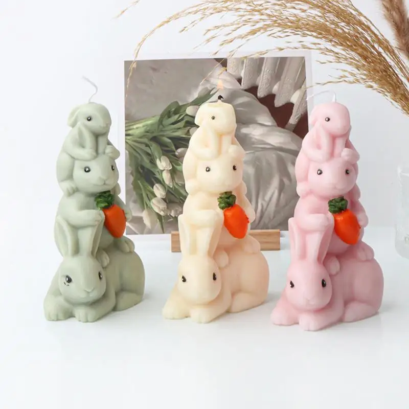 

Bunny Silicone Mold Cute 3D Bunny Family Silicone Soap Mold Silicone Bunny Mold Candle Mold Fondant Chocolate Candy Decoration