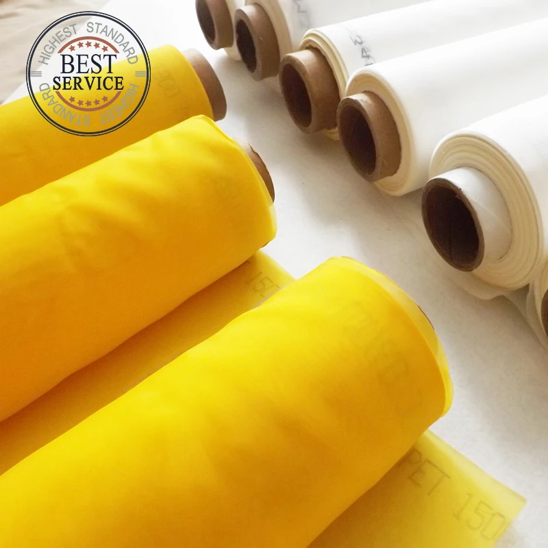 100 Polyester Screen Printing Mesh 32T 55um White 127/145/158/165/220/260/330cm Width Plain Weave Textiling Cloth