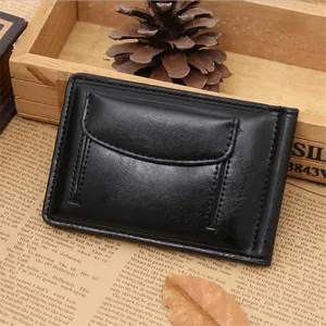 Men's wallet Men's leather wallet with coin pocket card slot cash clip men's bag magnet buckle men's