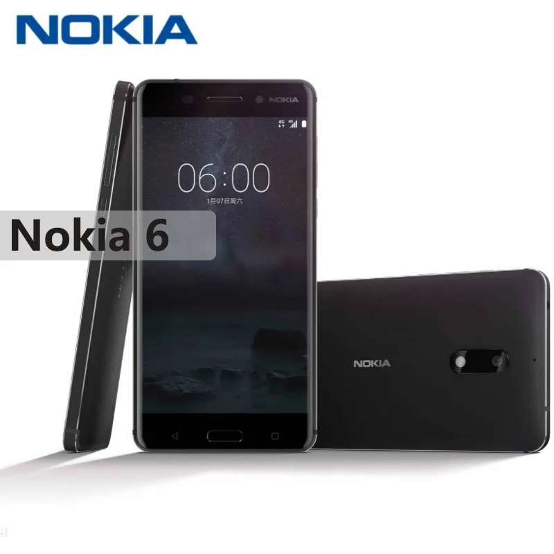 

Global version Nokia 6 Android Smartphone Full Screen Dual SIM 4G Black 4+64G Senior Phone Nokia 6 cheap phone