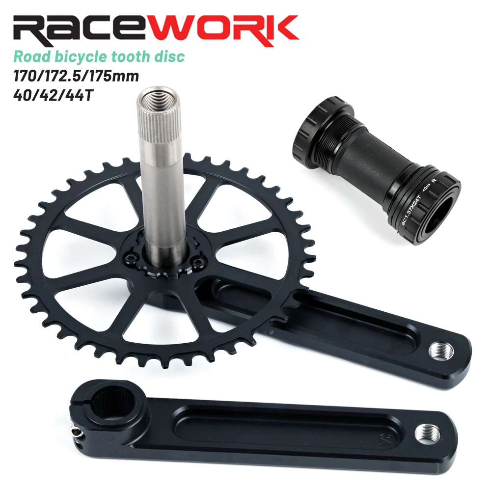 Racework GXP Single Chainring 10/11/12 Speed Road Bike CNC Crankset 170/172.5/175mm Wide Narrow Sprocket Crank Set 40/42/44T