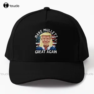 Make Mullets Great Again Funny Trump 80S Mullet Haircut  Baseball Cap Hooey Hats For Men Comfortable Best Girls Sports Cartoon