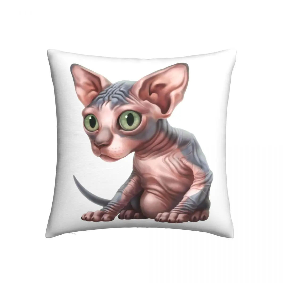 

Sphynx Cat Pillow Case Cat a clysm Sphynx kitten Classic Retro Polyester Pillowcase Home Decor Zipper Spring Cover