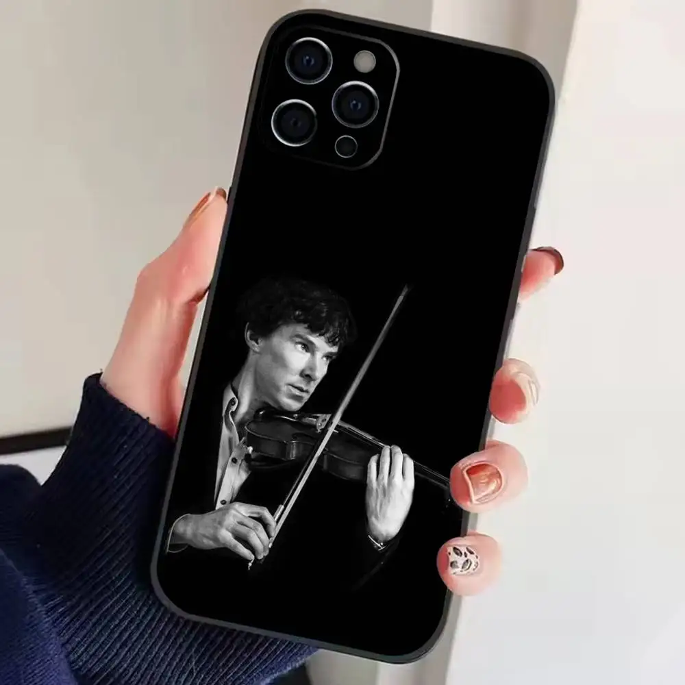 Фото Чехол для телефона S-Sherlock H-Holmes для iPhone 17, 16, 15, 14, 13, 12, 11 Plus, Pro, мягкий силиконовый, черный №2