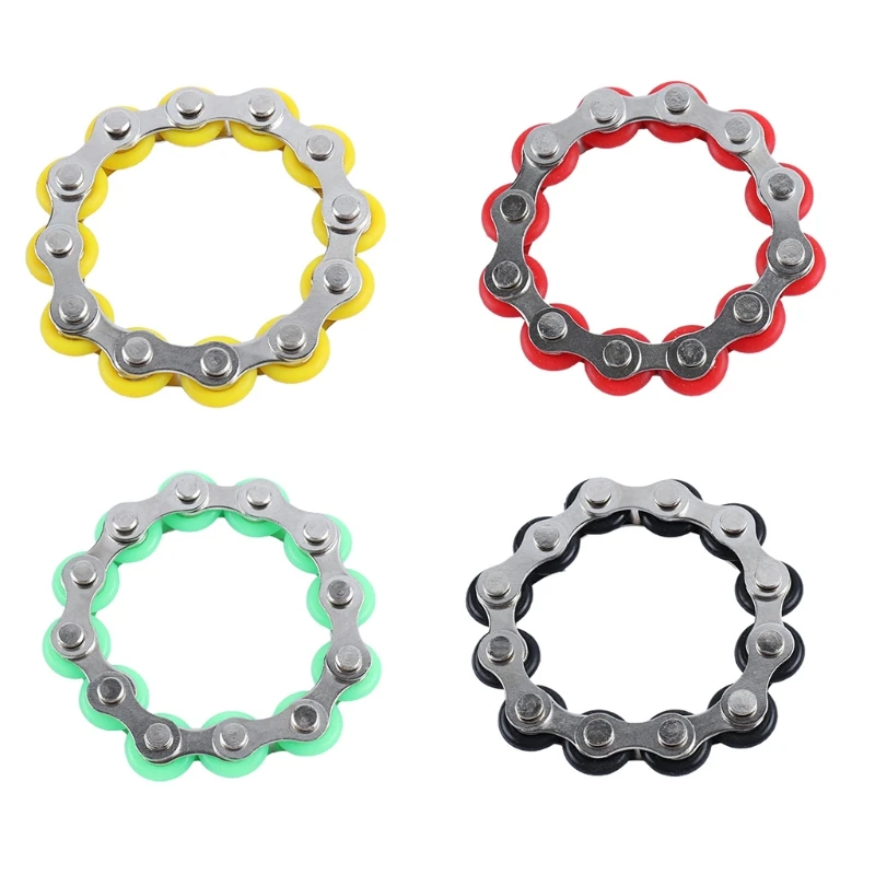 

Anti-Stress Metal Bike Chain Decompression Toy Practical Joke Toy Novelty Sensory for Autism 4Color