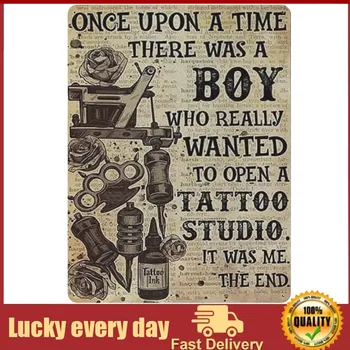 Metal Tin Sign Become A Tattoo Artist Vintage Tin Poster Metal Sign Wall Decoration Country Kitchen Home Garage Decor home decor